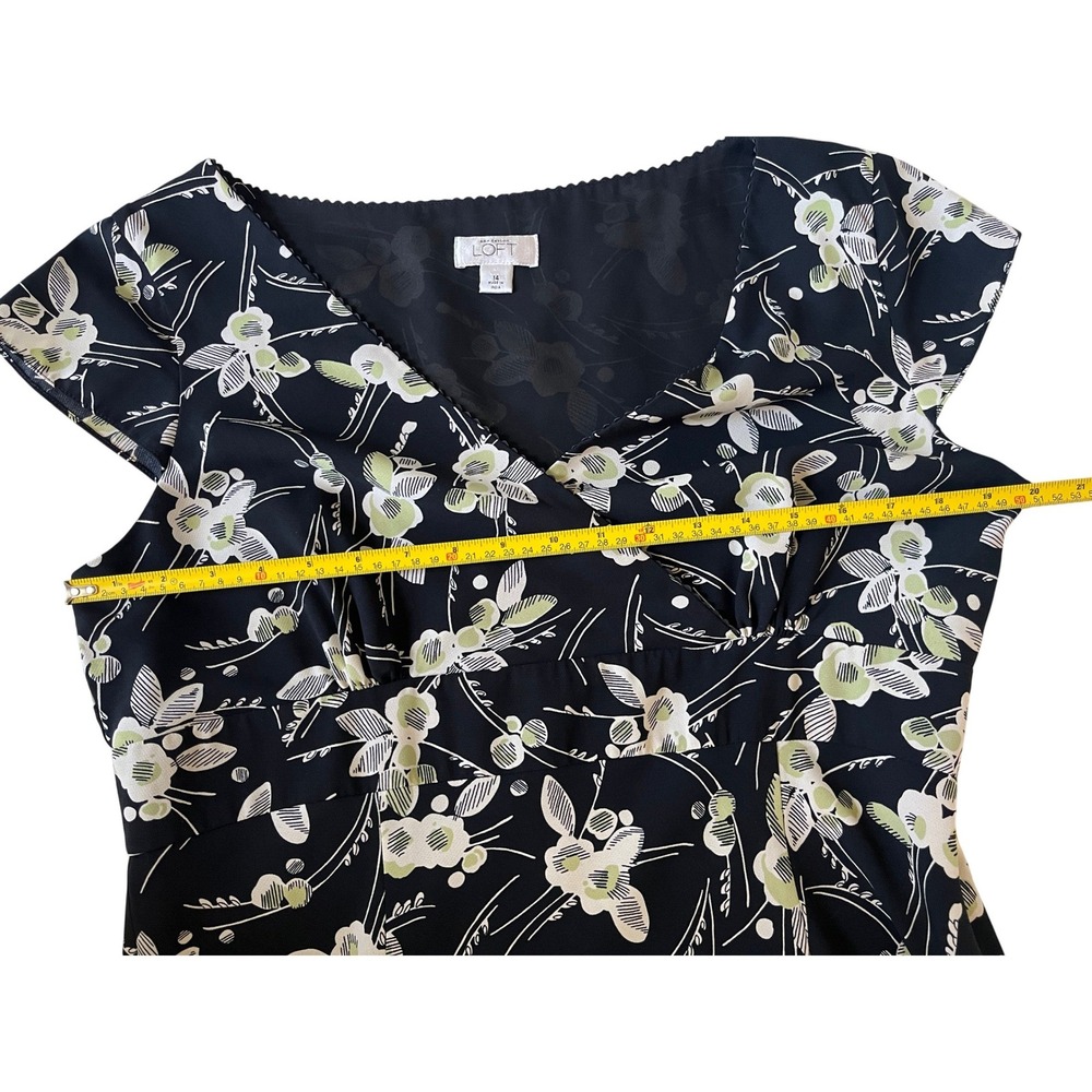 LOFT Chiffon Floral Empire Waist Midi Dress - Picture 5 of 7